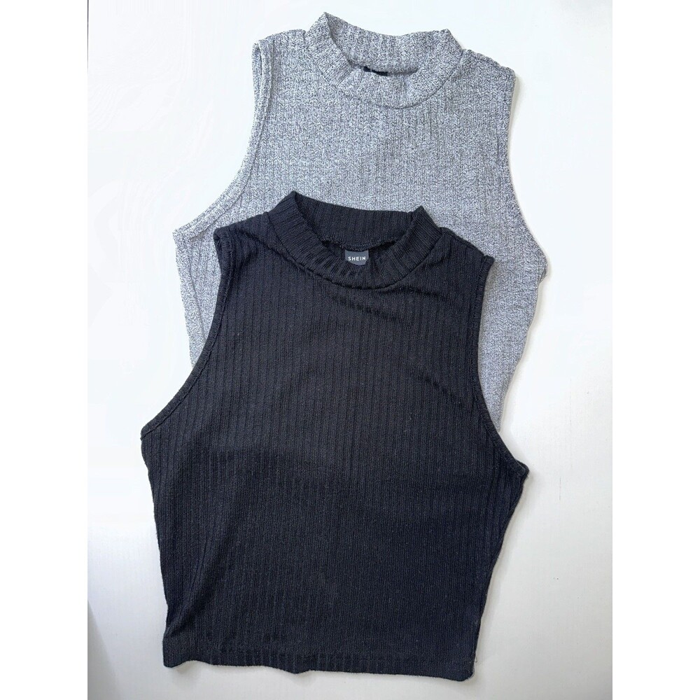 Set of 2 Shein Cropped Sleeveless Womens Jumpers Tank Top Size XS